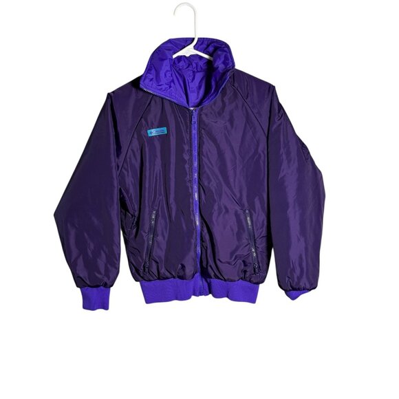 Vintage Columbia Womens Purple Insulated Jacket Reversible Size S Nylon 90 y2K - Picture 1 of 9